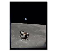 Artery8 Nasa Apollo 11 Mission Image Moon Limb Lunar Ascent Earth Framed Wall Art Print