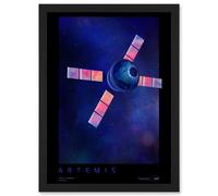 Artery8 NASA Artemis Moon Mission Courageous Lunar Space Travel Destination Poster Artwork Framed Wall Art Print A4 in Black Artery8 Black