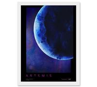 Artery8 NASA Artemis Moon Mission Galvanizing Lunar Space Travel Destination Poster Artwork Framed Wall Art Print A4 in White Artery8 White