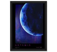 Artery8 NASA Artemis Moon Mission Galvanizing Lunar Space Travel Destination Poster Artwork Framed Wall Art Print A4 in Black Artery8 Black