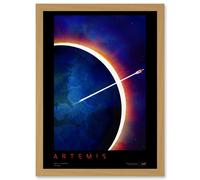 Artery8 NASA Artemis Moon Mission Visionary Lunar Space Travel Destination Poster Artwork Framed Wall Art Print A4 in Light Oak Artery8 Light Oak