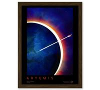 Artery8 NASA Artemis Moon Mission Visionary Lunar Space Travel Destination Poster Artwork Framed Wall Art Print A4 in Brown Artery8 Brown
