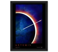 Artery8 NASA Artemis Moon Mission Visionary Lunar Space Travel Destination Poster Artwork Framed Wall Art Print A4 in Black Artery8 Black
