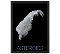Artery8 NASA Asteroid 243 Ida Space Poster Artwork Framed Wall Art Print A4 in Black Artery8 Black