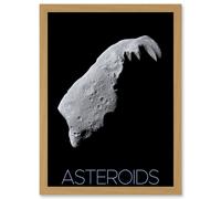 Artery8 NASA Asteroid 243 Ida Space Poster Artwork Framed Wall Art Print A4 in Light Oak Artery8 Light Oak