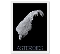 Artery8 NASA Asteroid 243 Ida Space Poster Artwork Framed Wall Art Print A4 in White Artery8 White