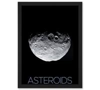 Artery8 NASA Asteroid Protoplanet Vesta North Pole Poster Artwork Framed Wall Art Print A4 in Black Artery8 Black