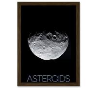 Artery8 NASA Asteroid Protoplanet Vesta North Pole Poster Artwork Framed Wall Art Print A4 in Brown Artery8 Brown