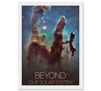 Artery8 NASA Beyond Solar System Eagle Nebula's Pillars of Creation Poster Artwork Framed Wall Art Print A4 in White Artery8 White