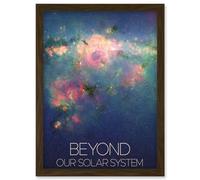 Artery8 NASA Beyond Solar System Glowing Milky Way Spiral Galaxy Poster Artwork Framed Wall Art Print A4 in Brown Artery8 Brown