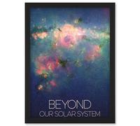 Artery8 NASA Beyond Solar System Glowing Milky Way Spiral Galaxy Poster Artwork Framed Wall Art Print A4 in Black Artery8 Black