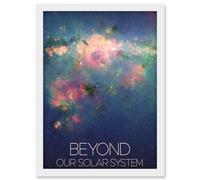 Artery8 NASA Beyond Solar System Glowing Milky Way Spiral Galaxy Poster Artwork Framed Wall Art Print A4 in White Artery8 White