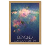 Artery8 NASA Beyond Solar System Glowing Milky Way Spiral Galaxy Poster Artwork Framed Wall Art Print A4 in Light Oak Artery8 Light Oak