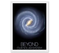 Artery8 NASA Beyond Solar System Milky Way Spiral Galaxy Poster Artwork Framed Wall Art Print A4 in White Artery8 White