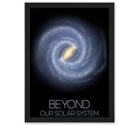 Artery8 NASA Beyond Solar System Milky Way Spiral Galaxy Poster Artwork Framed Wall Art Print A4 in Black Artery8 Black