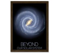 Artery8 NASA Beyond Solar System Milky Way Spiral Galaxy Poster Artwork Framed Wall Art Print A4 in Brown Artery8 Brown