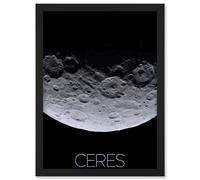 Artery8 NASA Dawn Spacecraft Dwarf Planet Ceres Close Up Poster Artwork Framed Wall Art Print A4 in Black Artery8 Black