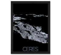 Artery8 NASA Dawn Spacecraft Dwarf Planet Ceres Surface Poster Artwork Framed Wall Art Print A4 in Black Artery8 Black