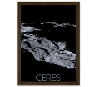 Artery8 NASA Dawn Spacecraft Dwarf Planet Ceres Surface Poster Artwork Framed Wall Art Print A4 in Brown Artery8 Brown