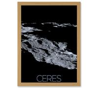 Artery8 NASA Dawn Spacecraft Dwarf Planet Ceres Surface Poster Artwork Framed Wall Art Print A4 in Light Oak Artery8 Light Oak