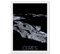 Artery8 NASA Dawn Spacecraft Dwarf Planet Ceres Surface Poster Artwork Framed Wall Art Print A4 in White Artery8 White