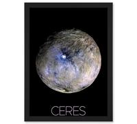 Artery8 NASA Dwarf Planet Ceres False-Color Poster Artwork Framed Wall Art Print A4 in Black Artery8 Black