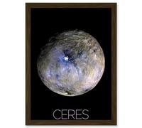 Artery8 NASA Dwarf Planet Ceres False-Color Poster Artwork Framed Wall Art Print A4 in Brown Artery8 Brown