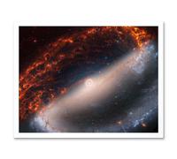 Artery8 NASA Hubble James Webb Telescope Spiral Galaxy NGC 1300 Framed Art in White | Size: W12" x H16" Artery8 White W12" x H16"