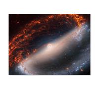 Artery8 NASA Hubble James Webb Telescope Spiral Galaxy NGC 1300 Wall Art Print | Size: W12" x H16" Artery8 Multicolor W12" x H16"