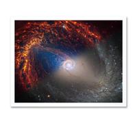 Artery8 NASA Hubble James Webb Telescope Spiral Galaxy NGC 1512 Framed Art in White | Size: W12" x H16" Artery8 White W12" x H16"