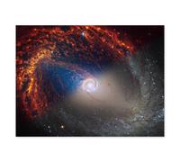 Artery8 NASA Hubble James Webb Telescope Spiral Galaxy NGC 1512 Wall Art Print | Size: W12" x H16" Artery8 Multicolor W12" x H16"
