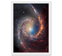 Artery8 NASA Hubble James Webb Telescope View of Spiral Galaxy NGC 1566 Living Room Artwork Framed Wall Art Print A4