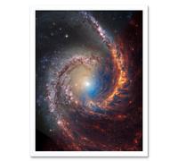 Artery8 NASA Hubble James Webb Telescope Spiral Galaxy NGC 1566 Framed Art in White | Size: W12" x H16" Artery8 White W12" x H16"