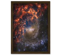Artery8 NASA Hubble James Webb Telescope Spiral Galaxy NGC 2835 Framed Art A4 in Brown Artery8 Brown A4