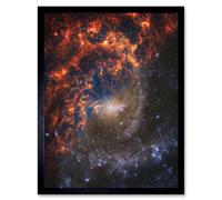 Artery8 NASA Hubble James Webb Telescope Spiral Galaxy NGC 2835 Framed Art in Black | Size: W12" x H16" Artery8 Black W12" x H16"