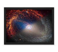 Artery8 NASA Hubble James Webb Telescope View of Spiral Galaxy NGC 1512 Living Room Artwork Framed Wall Art Print A4