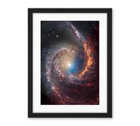 Artery8 NASA Hubble James Webb Telescope View of Spiral Galaxy NGC 1566 Living Room Artwork Framed Wall Art Print 18X24 Inch