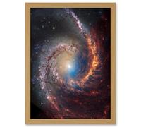 Artery8 NASA Hubble James Webb Telescope View of Spiral Galaxy NGC 1566 Living Room Artwork Framed Wall Art Print A4
