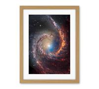 Artery8 NASA Hubble James Webb Telescope View of Spiral Galaxy NGC 1566 Living Room Artwork Framed Wall Art Print 18X24 Inch