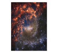 Artery8 NASA Hubble James Webb Telescope View of Spiral Galaxy NGC 2835 Living Room Extra Large XL Wall Art Poster Print