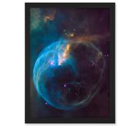 Artery8 NASA Hubble Space Telescope Bubble Nebula NGC 7635 Cassiopeia Artwork Framed Wall Art Print A4 in Black Artery8 Black