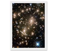 Artery8 NASA Hubble Telescope Asteroids Field Abell 370 Galaxy Asteroid Trails Framed Art Print in White | Size: A4 Artery8 White A4