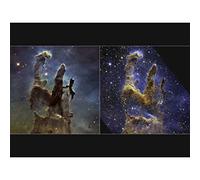 Artery8 NASA James Webb Hubble Comparison Space Telescope Pillars of Creation Eagle Nebula Unframed Wall Art Print Poster Home Decor Premium