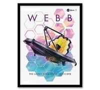 Artery8 NASA James Webb Space Telescope 1st Anniversary White Decor Space Aesthetic Bedroom Decor Artwork Framed Wall Art Print 18X24 Inch