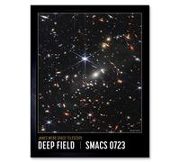 Wall Art Print NASA James Webb Space Telescope First Deep Field Smacs 0723 Volans Constellation Galaxy Image Art Framed Artery8 Black W12 inch x H16 inch