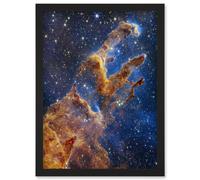 NASA James Webb Space Telescope Pillars of Creation Eagle Nebula Artwork Framed Wall Art Print A4 Artery8 Black One Size