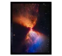 Artery8 NASA James Webb Telescope Catches Fiery Hourglass New Star Forms Protostar Art Print Framed Poster Wall Decor 12x16 inch