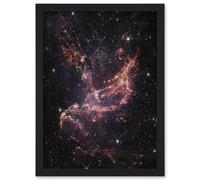 Artery8 NASA James Webb Telescope Cluster's Dusty Ribbons Star Formation Artwork Framed Wall Art Print A4 in Black Artery8 Black