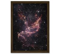 Artery8 NASA James Webb Telescope Cluster's Dusty Ribbons Star Formation Artwork Framed Wall Art Print A4 in Brown Artery8 Brown
