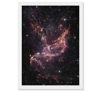 Artery8 NASA James Webb Telescope Cluster's Dusty Ribbons Star Formation Artwork Framed Wall Art Print A4 in White Artery8 White